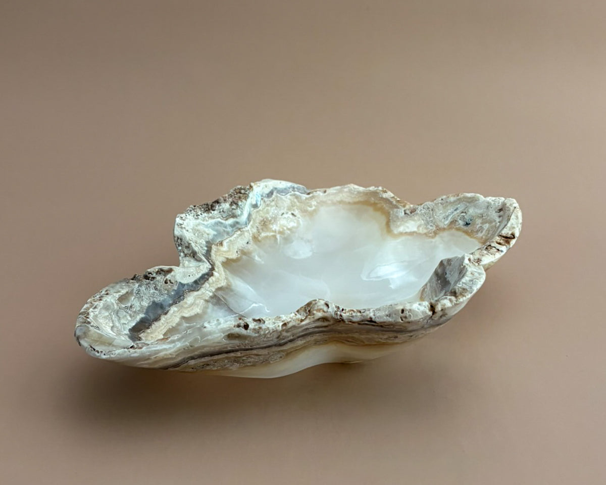 Hand Carved Amber Onyx Bowl