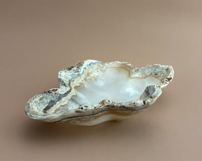Hand Carved Amber Onyx Bowl