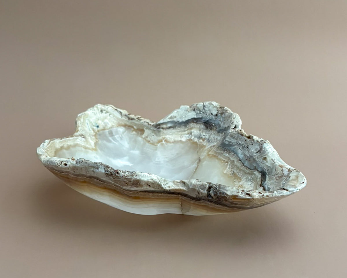 Hand Carved Amber Onyx Bowl