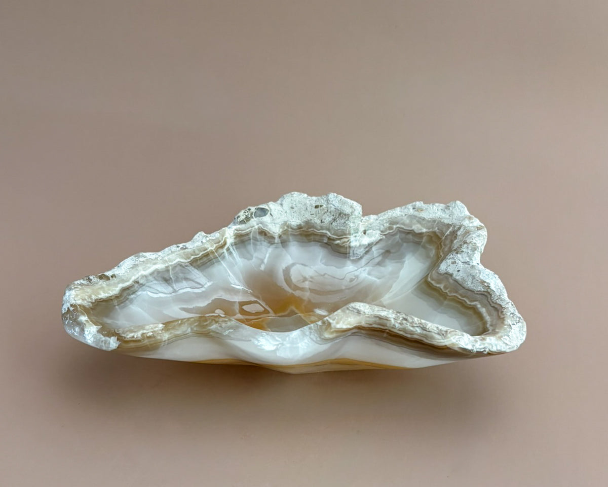 Hand Carved Amber Onyx Bowl