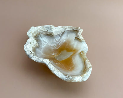 Hand Carved Amber Onyx Bowl