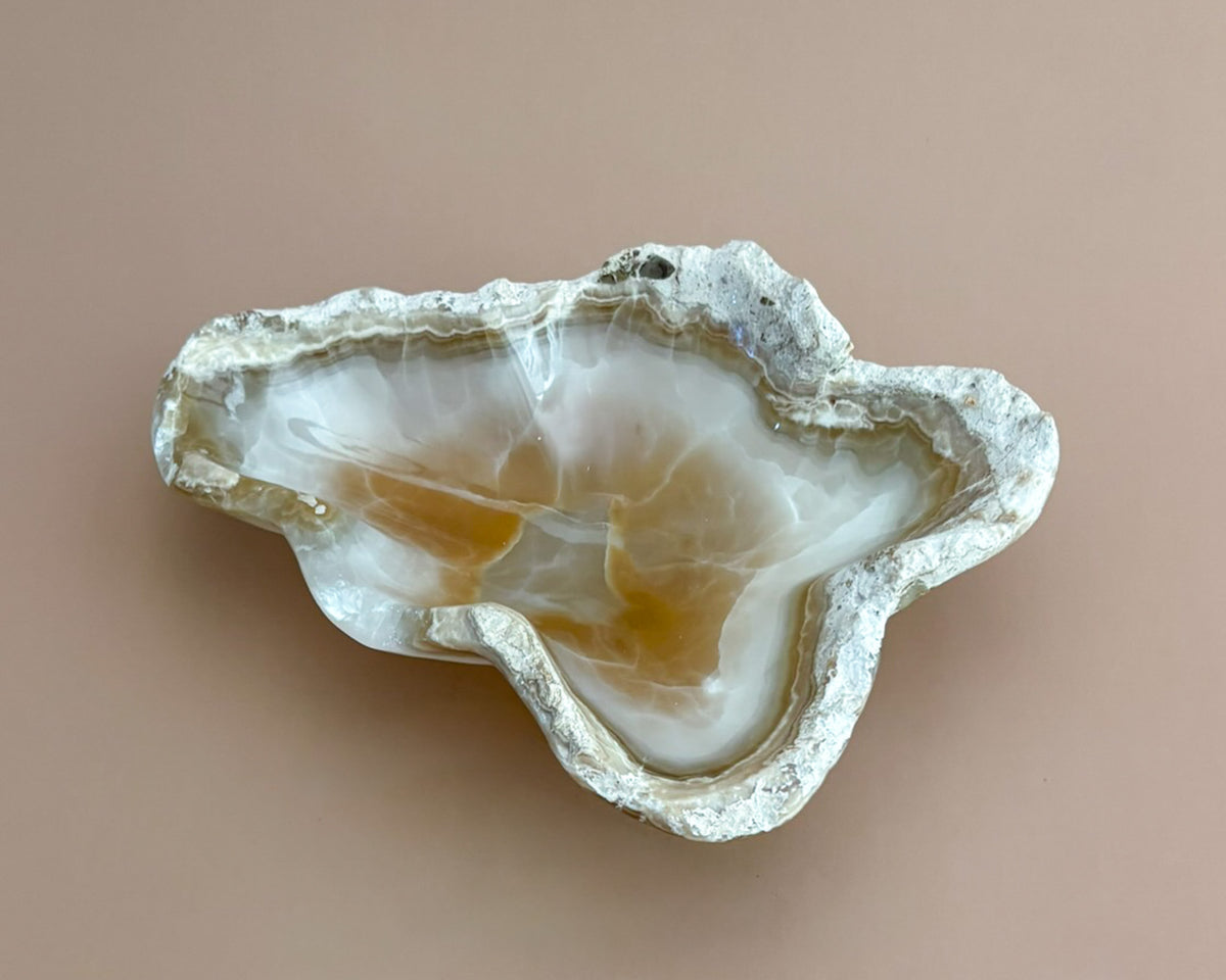 Hand Carved Amber Onyx Bowl