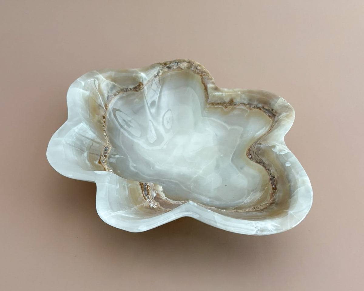 Hand Carved Amber Onyx Bowl