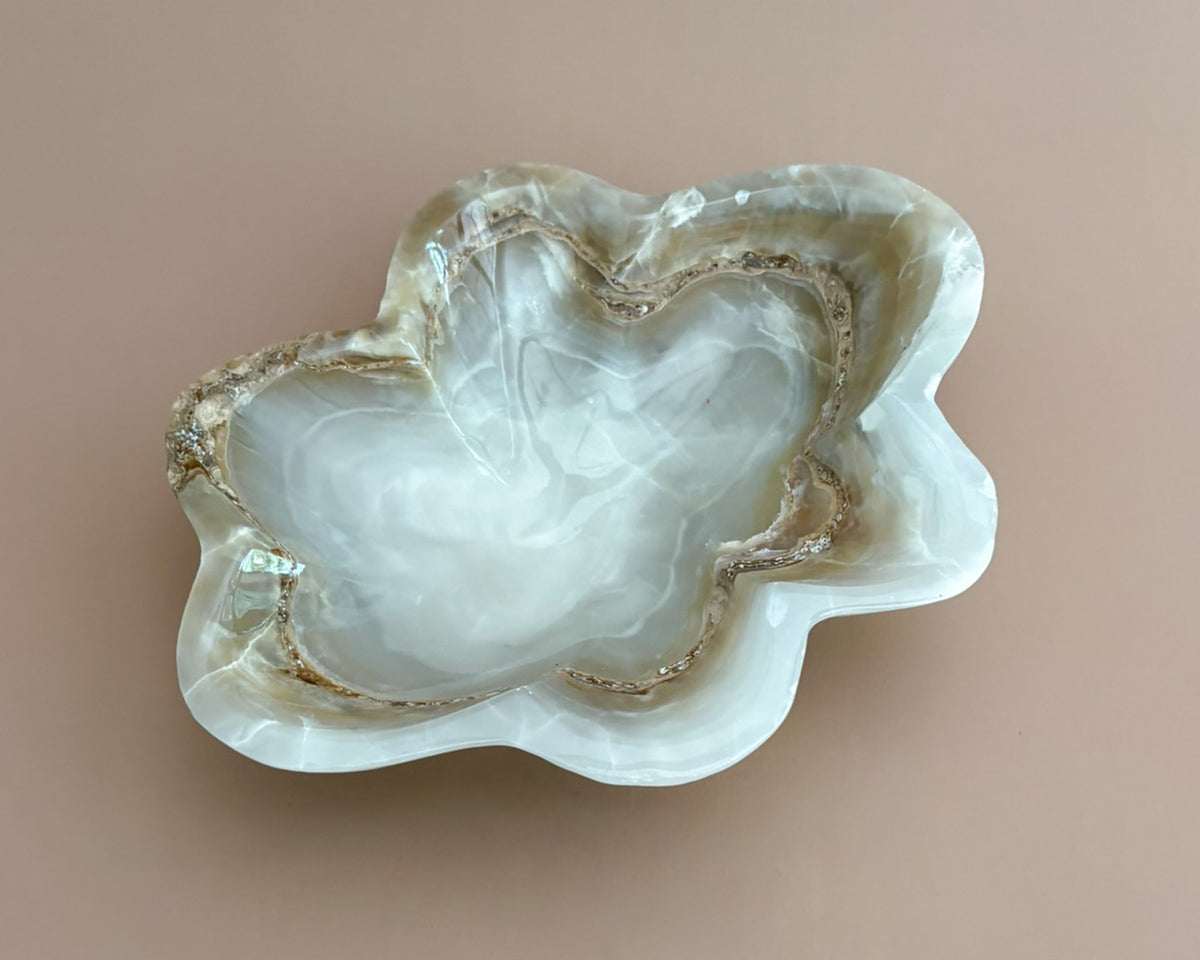 Hand Carved Amber Onyx Bowl