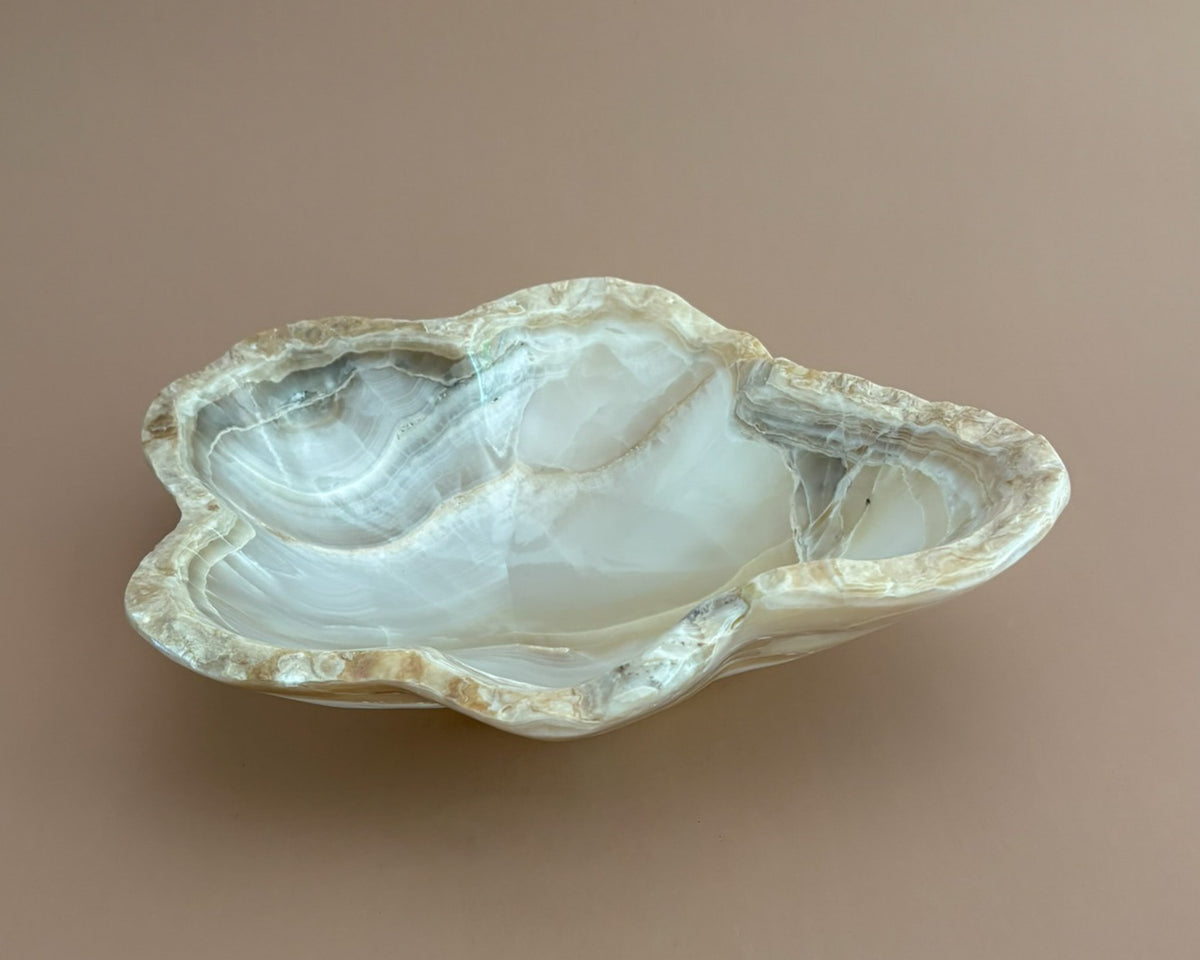 Hand Carved Amber Onyx Bowl