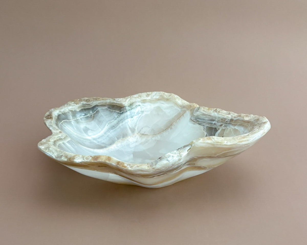 Hand Carved Amber Onyx Bowl