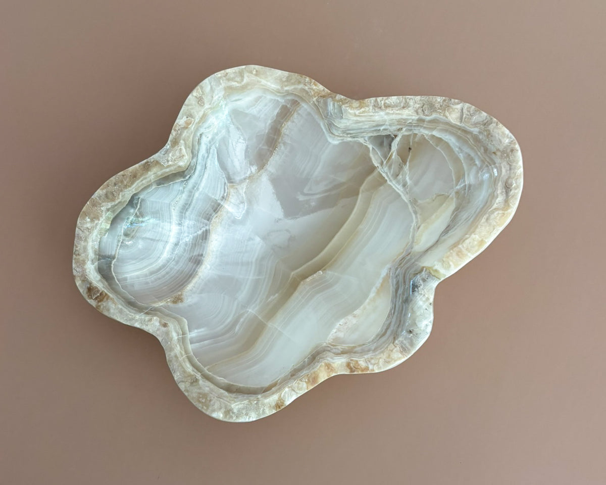 Hand Carved Amber Onyx Bowl