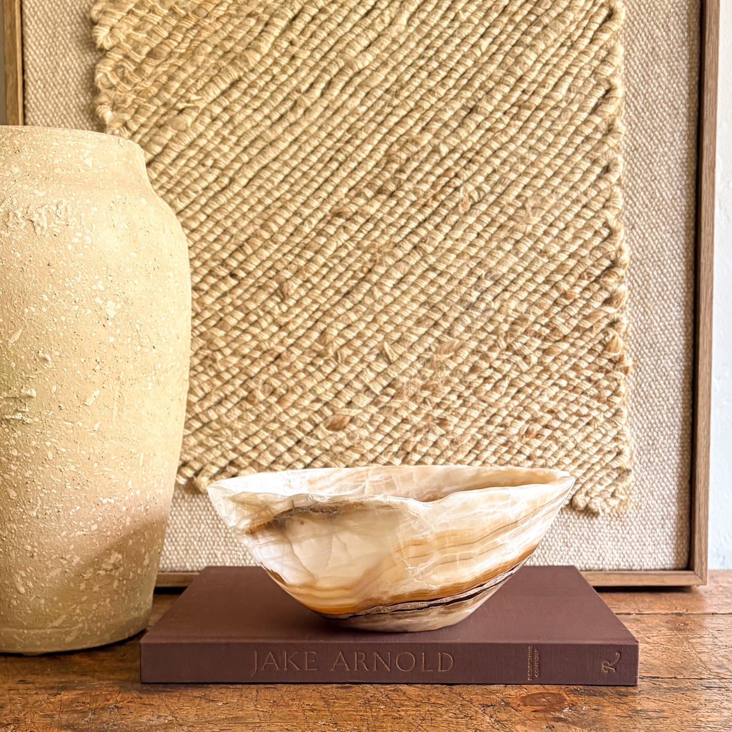 Hand Carved Amber Onyx Bowl