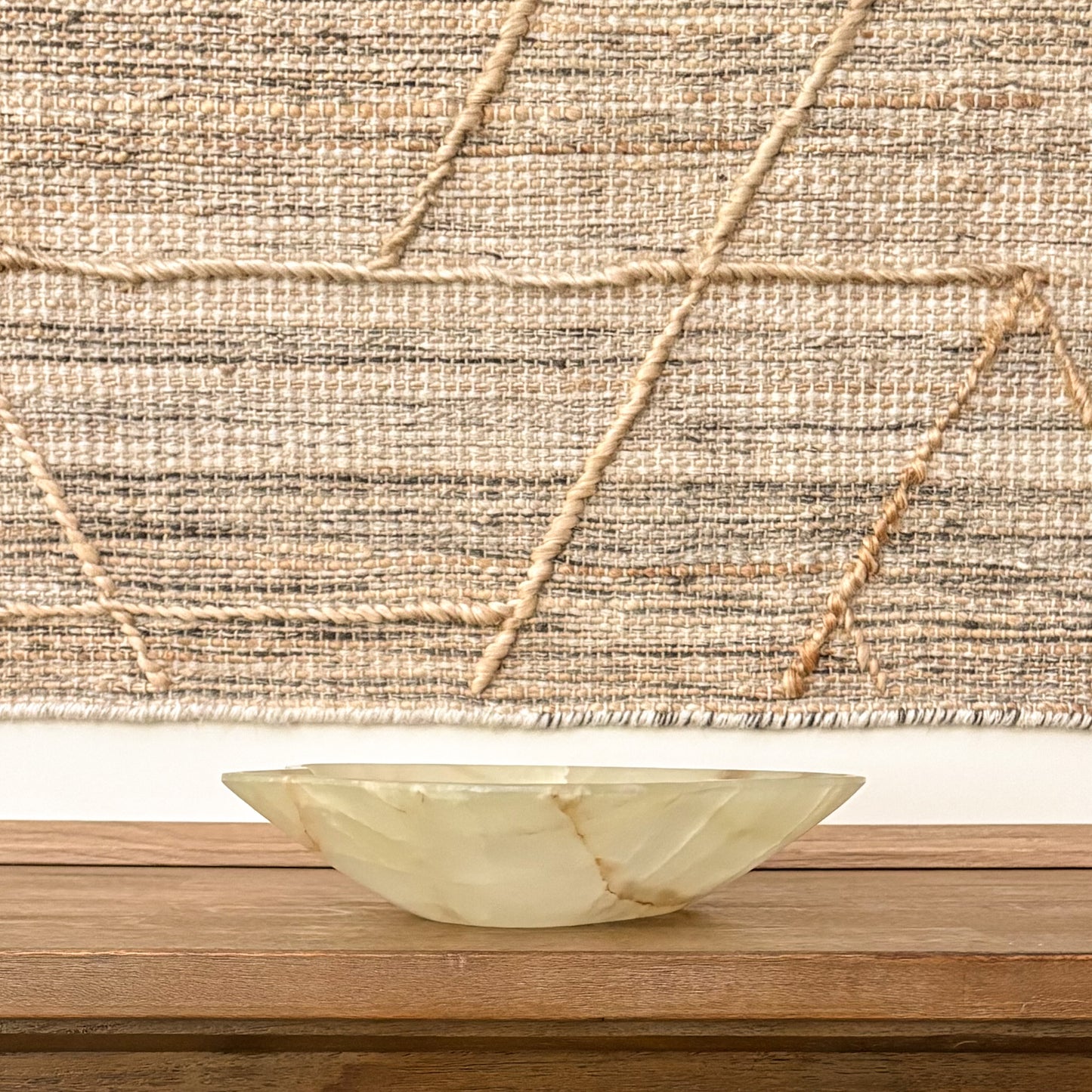Hand carved green onyx centerpiece bowl for modern organic home décor