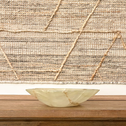 Hand carved green onyx centerpiece bowl for modern organic home décor