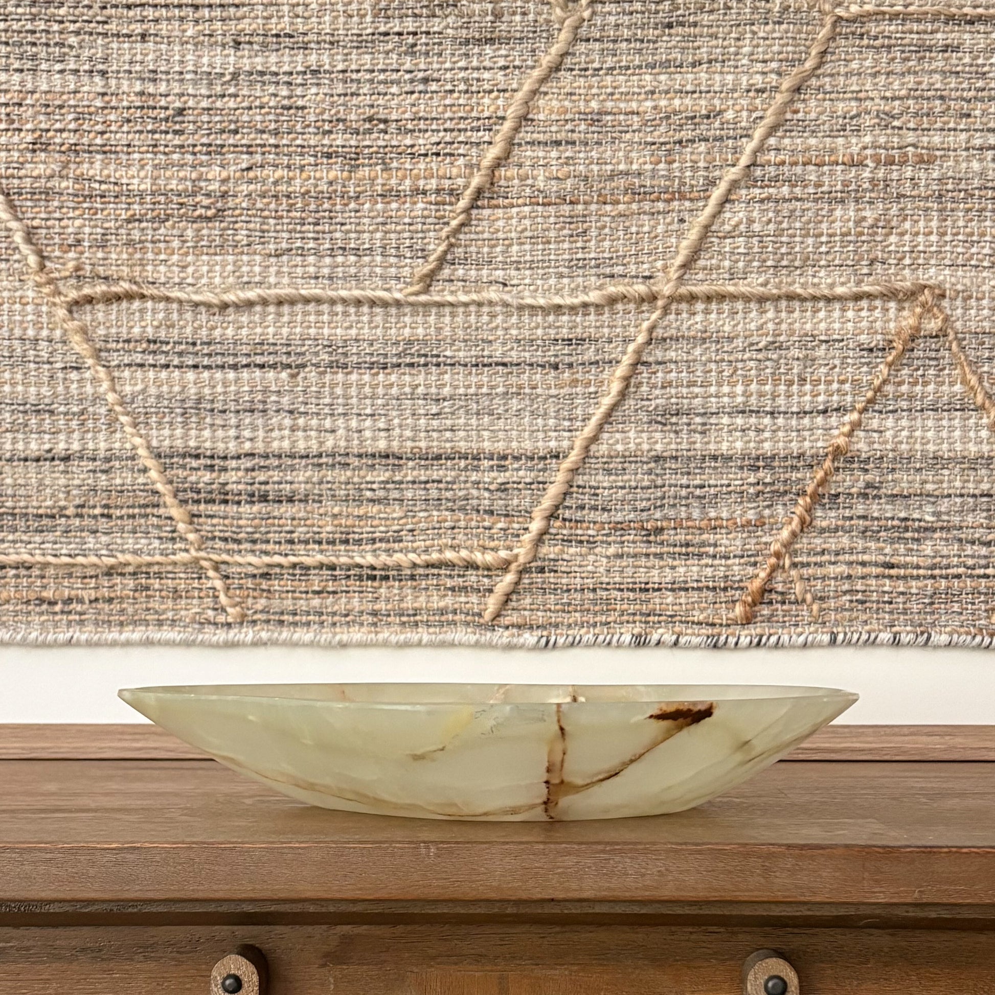 Luxury green onyx bowl featuring unique natural patterns and polished finish