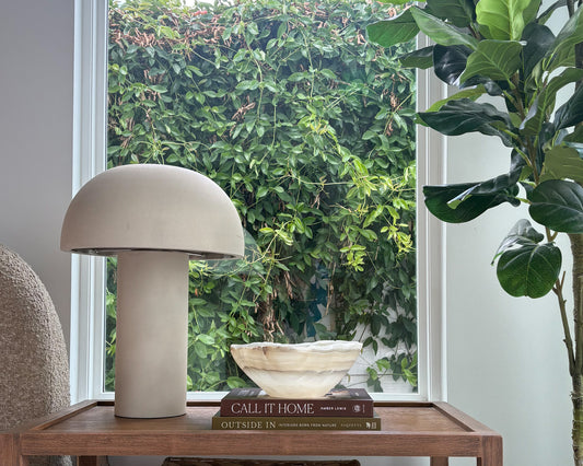 Hand-carved grey onyx bowl with natural stone veining