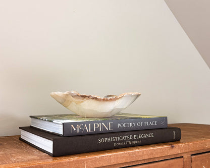 One of a kind grey onyx bowl with natural veining