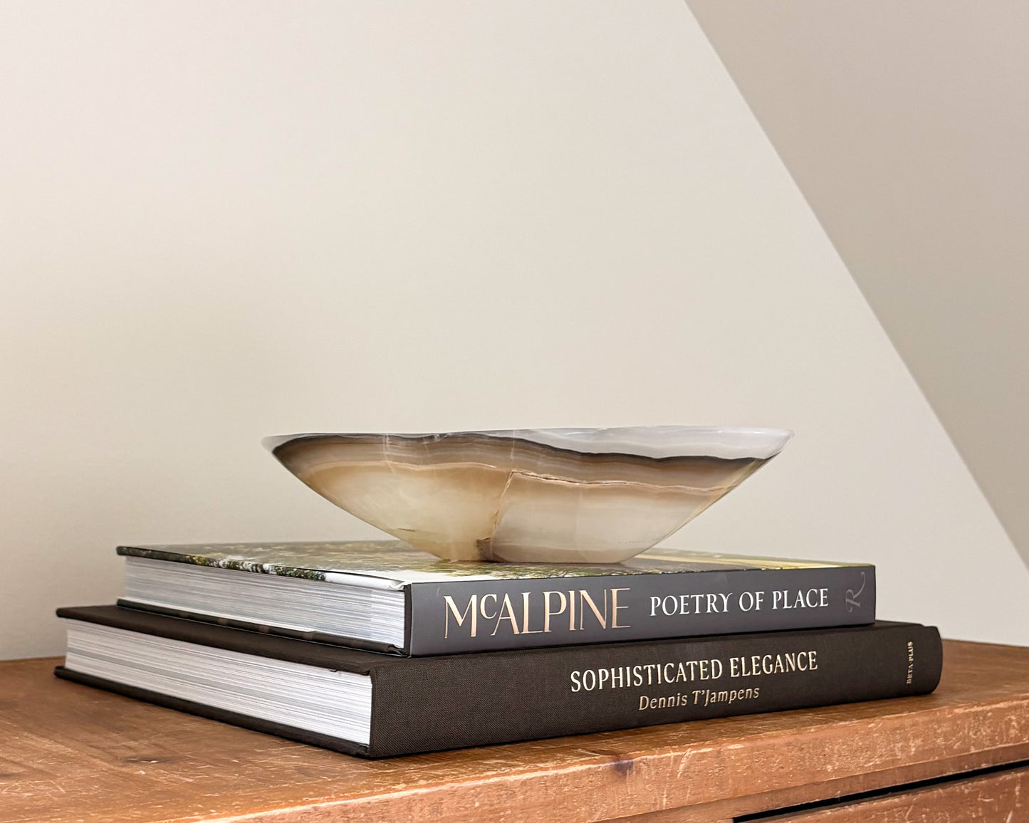 Grey onyx bowl hand carved from natural stone
