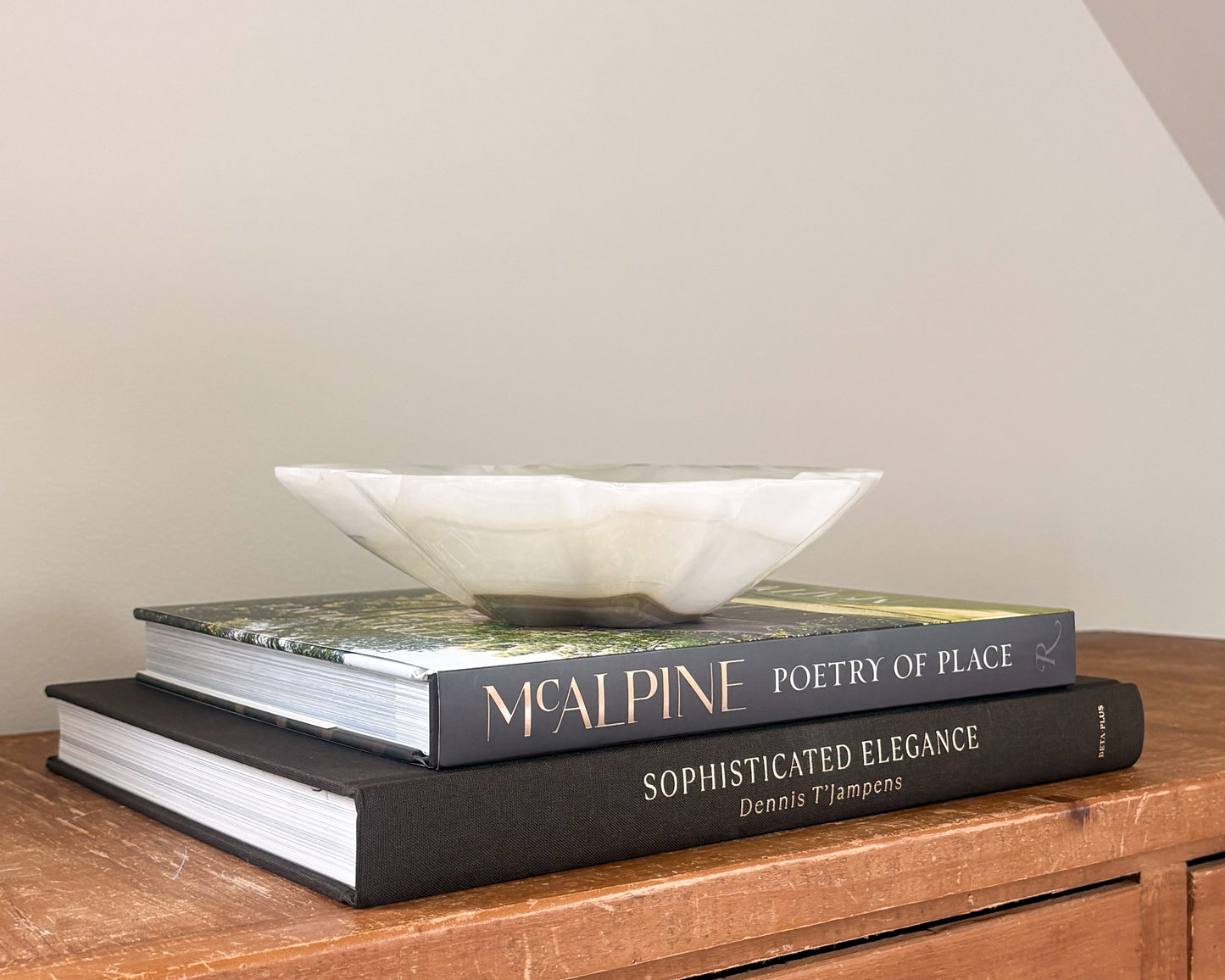 Hand carved grey onyx bowl with natural stone veining