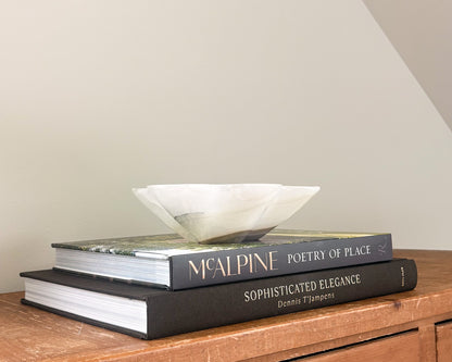 One of a kind hand carved grey onyx stone bowl