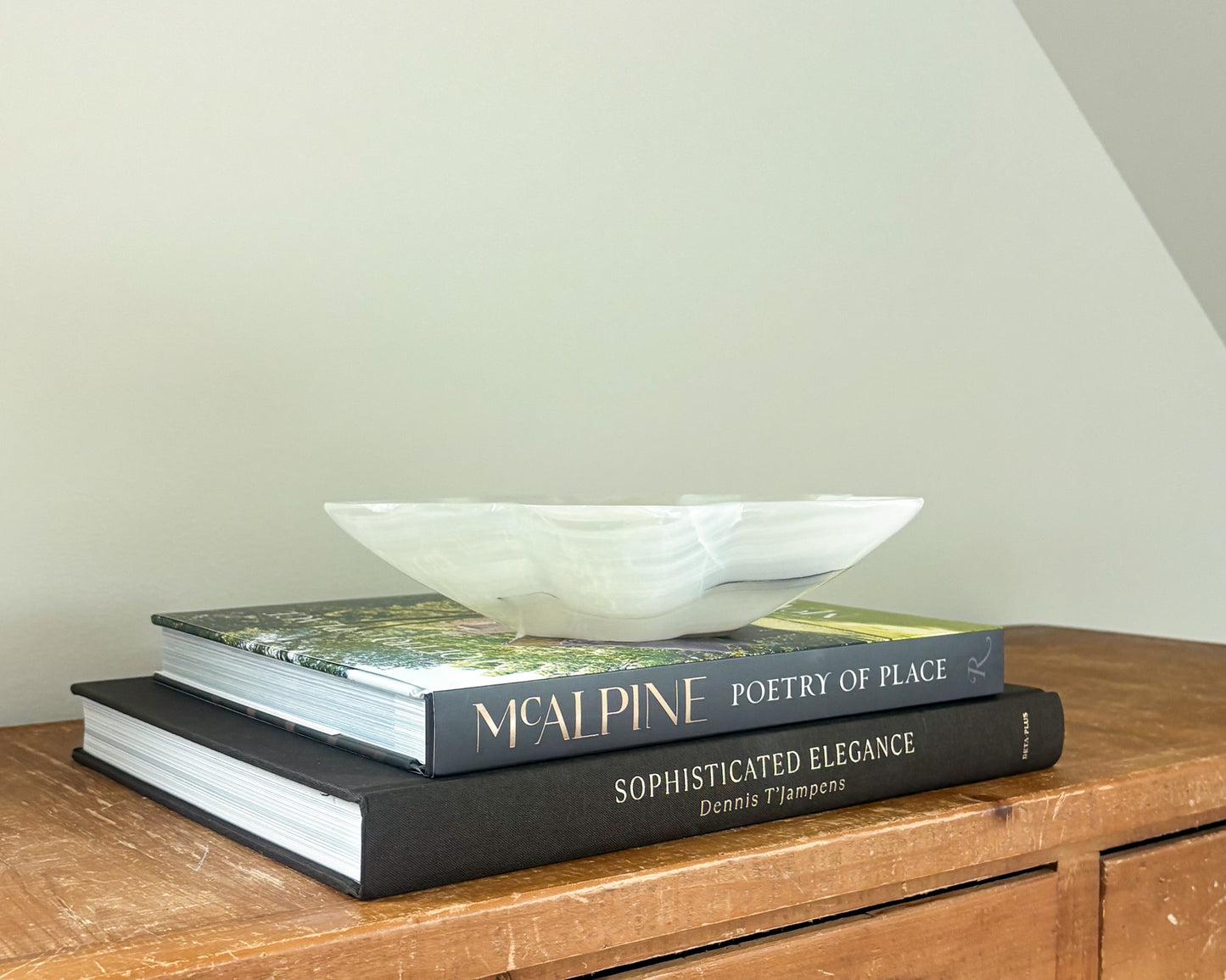 Natural grey onyx bowl with organic veining and tonal variation