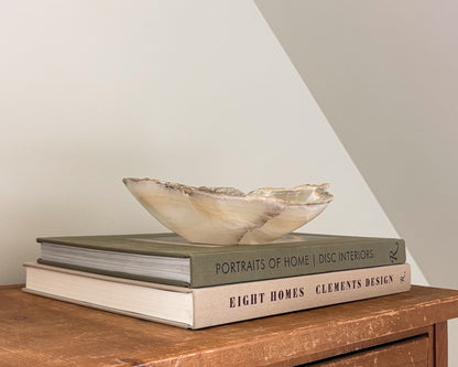 Hand-carved grey onyx decorative bowl