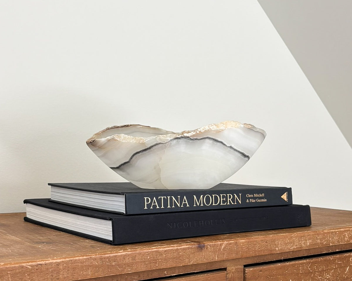 Hand Carved Grey Onyx Bowl