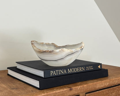 Hand Carved Grey Onyx Bowl