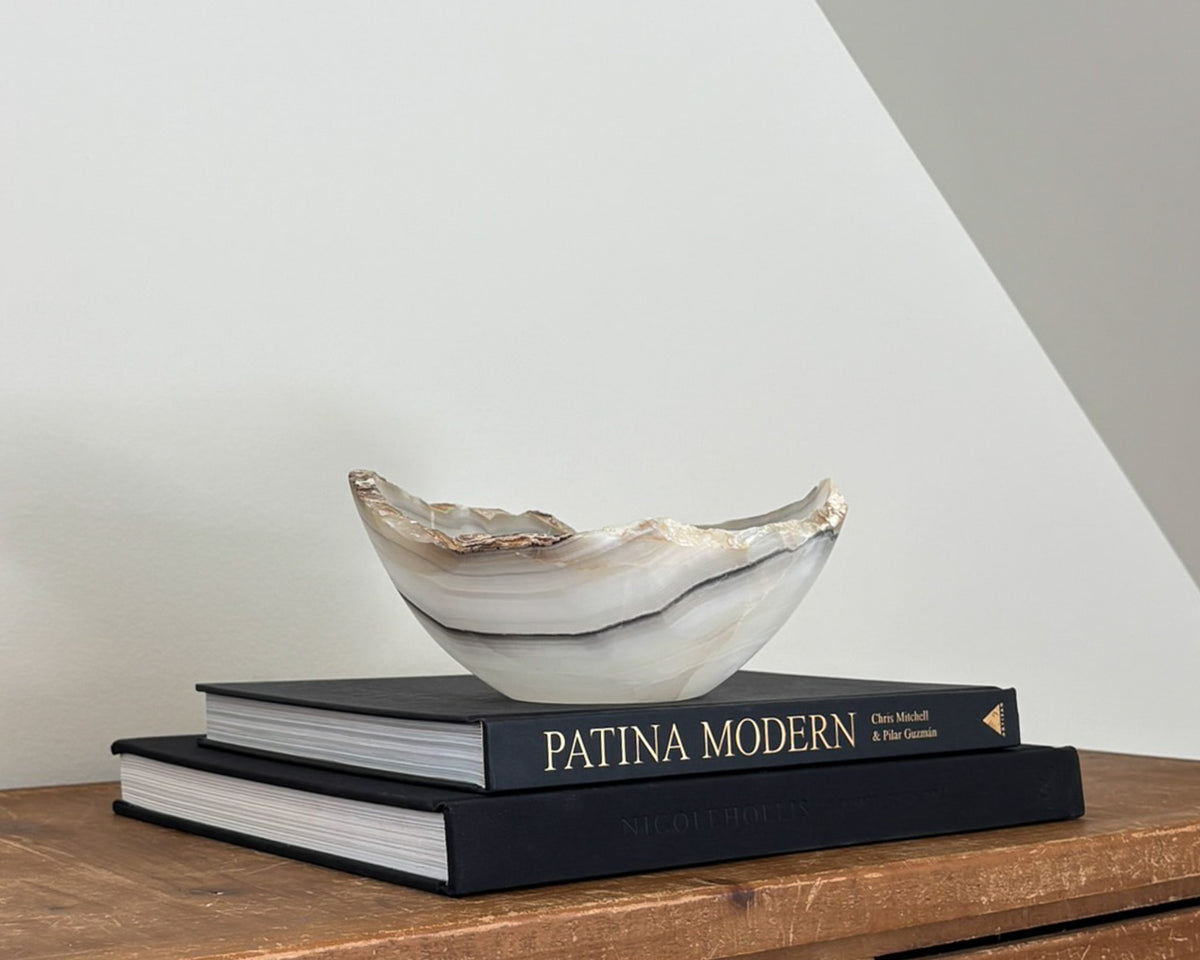 Hand Carved Grey Onyx Bowl