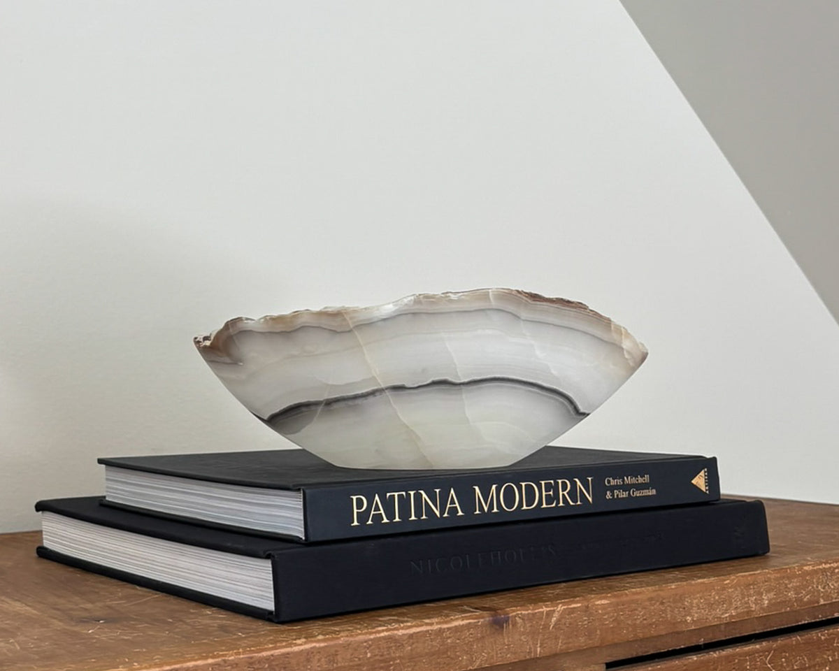 Hand Carved Grey Onyx Bowl