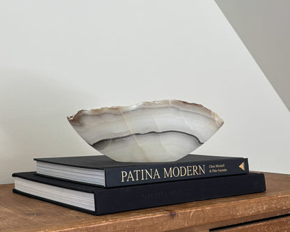 Hand Carved Grey Onyx Bowl