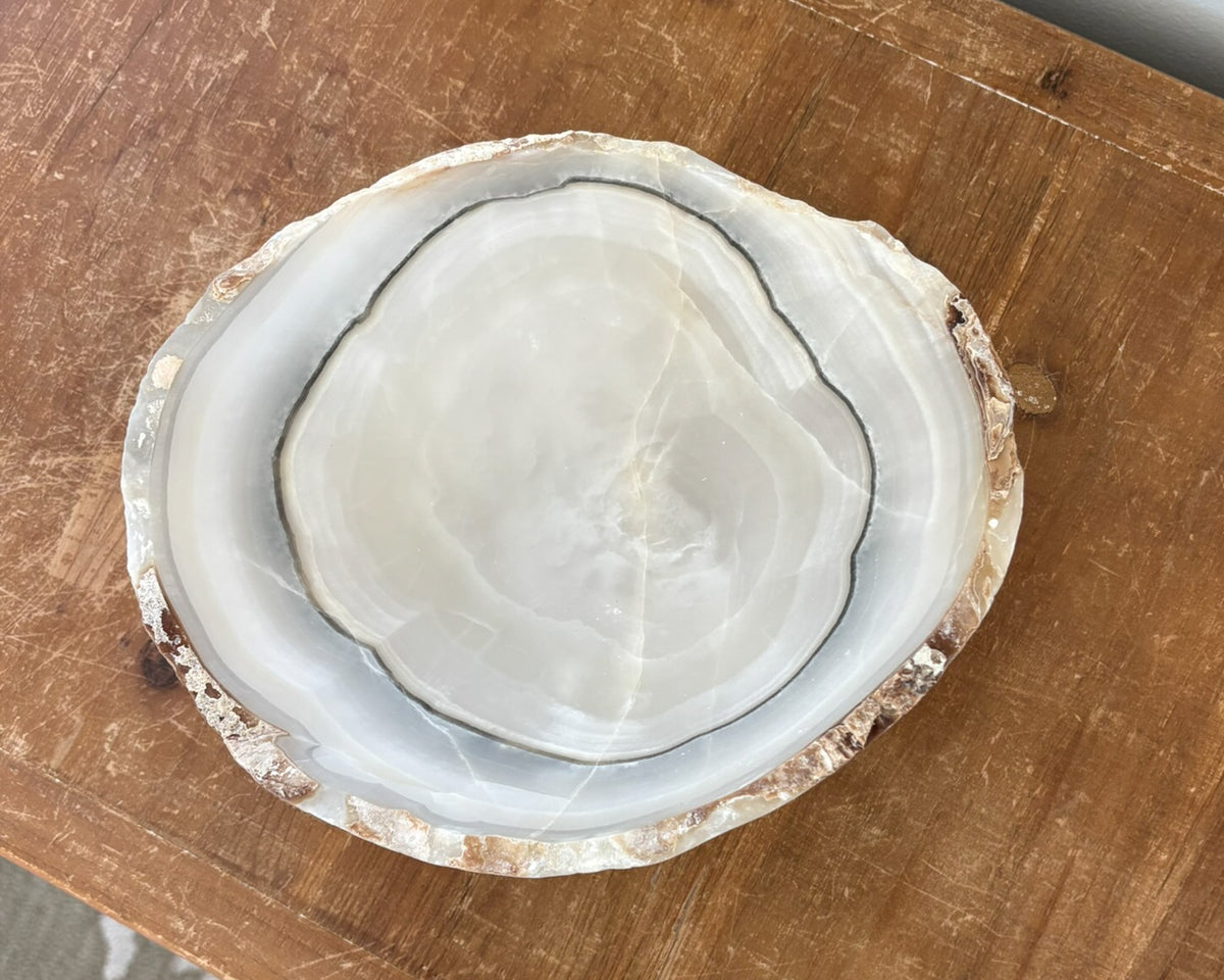 Hand Carved Grey Onyx Bowl