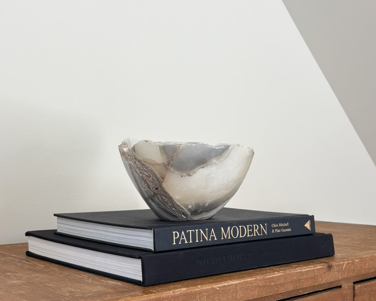 Hand Carved Grey Onyx Bowl