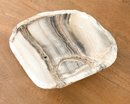 Hand Carved Grey Onyx Bowl