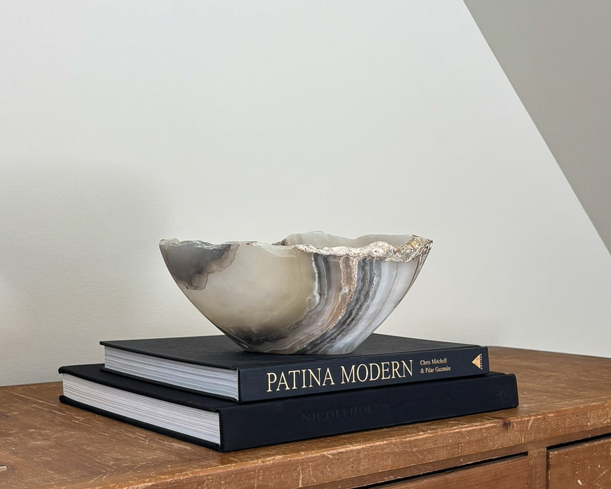 Hand Carved Grey Onyx Bowl