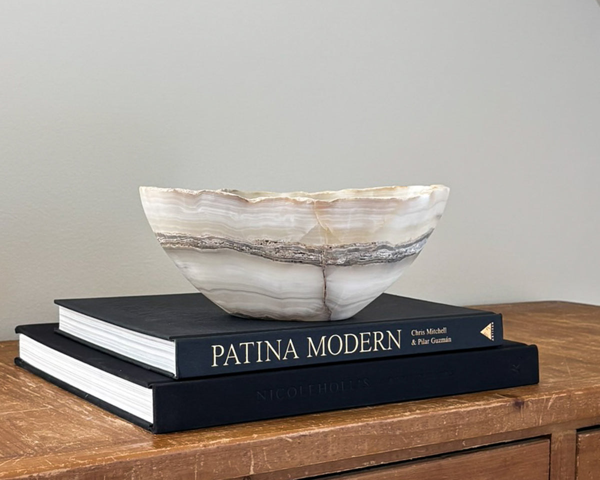 Hand Carved Grey Onyx Bowl