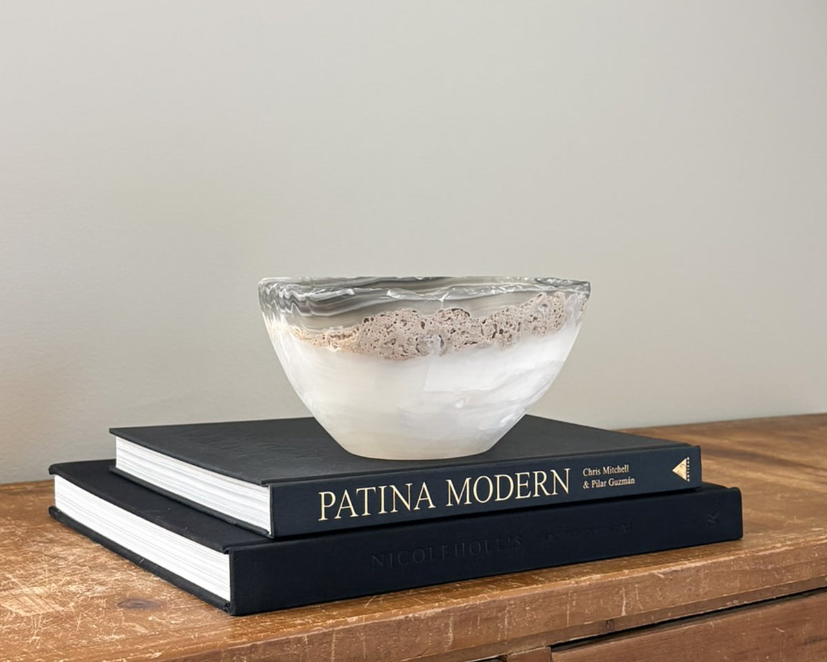 Hand Carved Grey Onyx Bowl