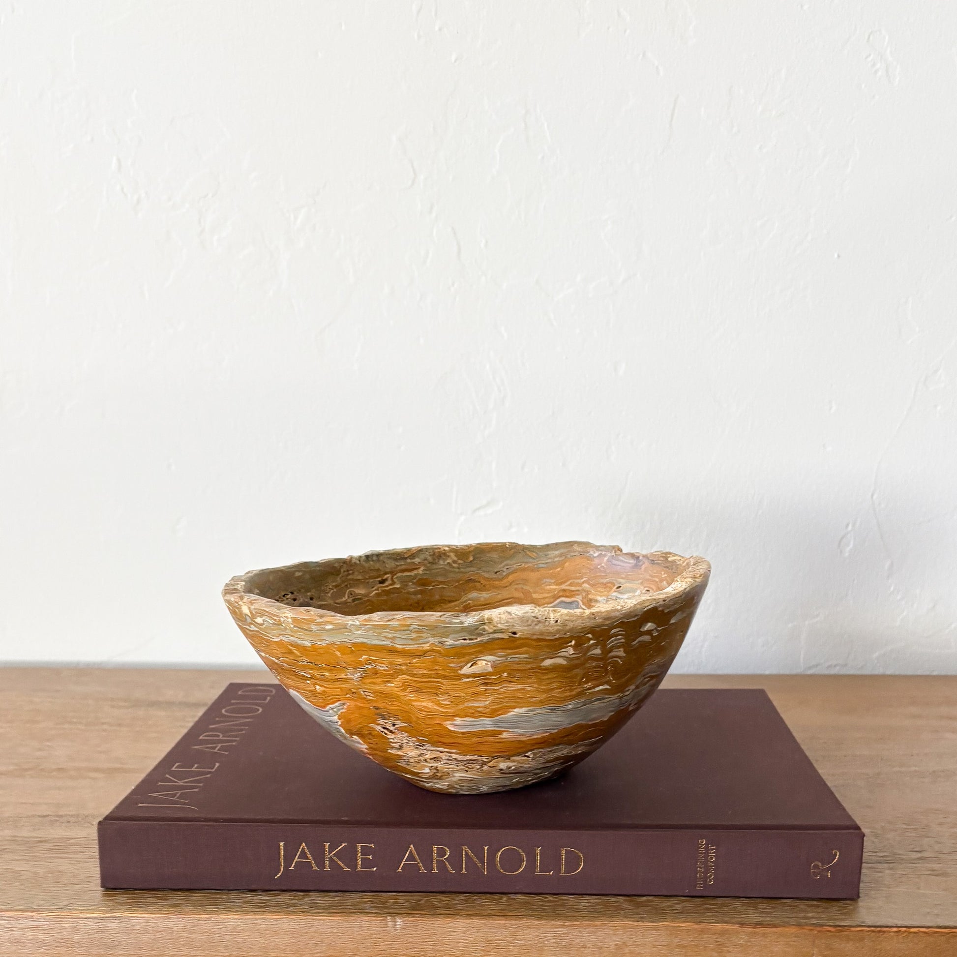 Luxury grey onyx decorative bowl with natural earth-tone veining