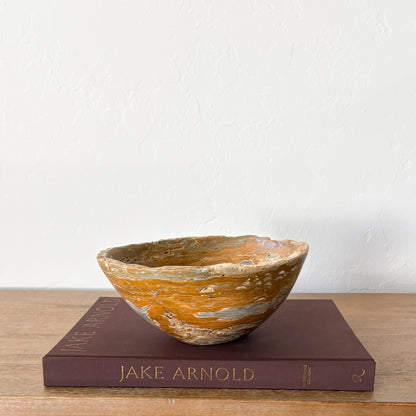 Luxury grey onyx decorative bowl with natural earth-tone veining