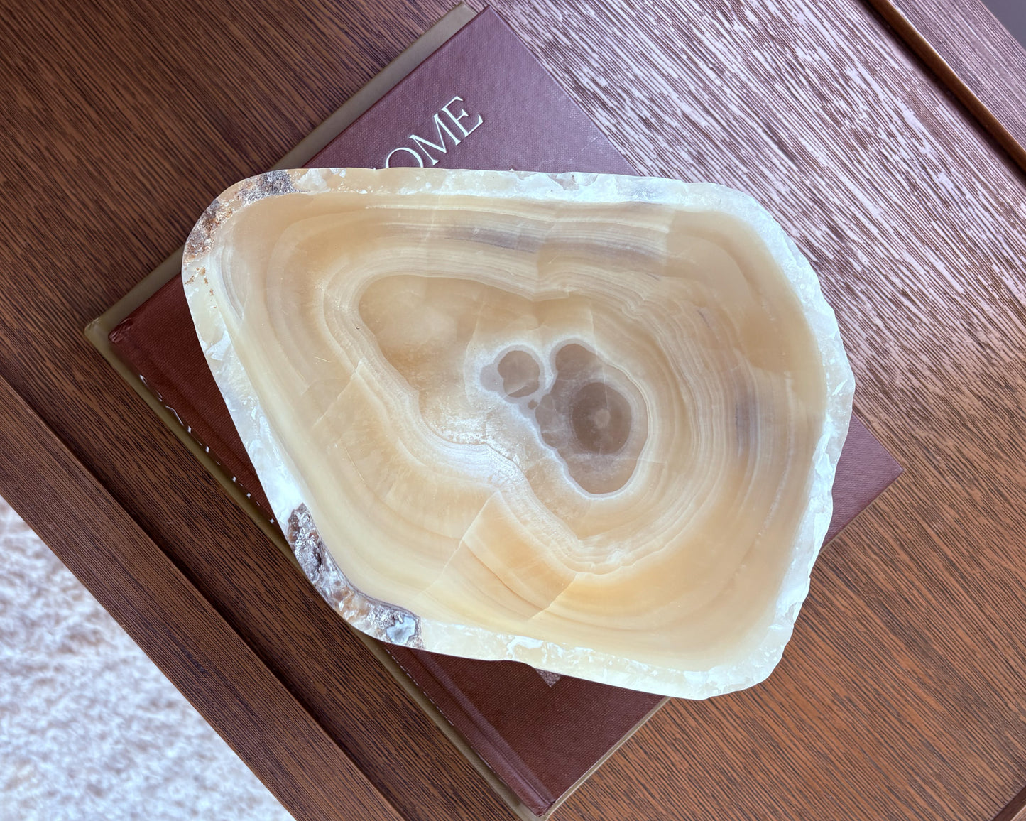 Elegant grey onyx stone bowl with distinctive natural patterns