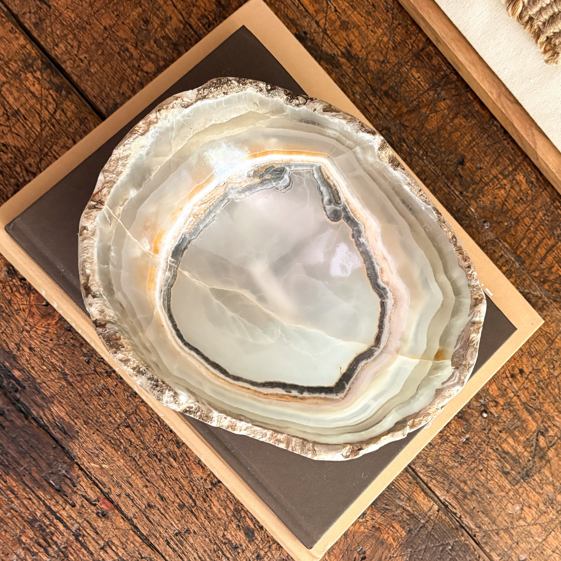 Luxury grey onyx decorative bowl for modern home décor