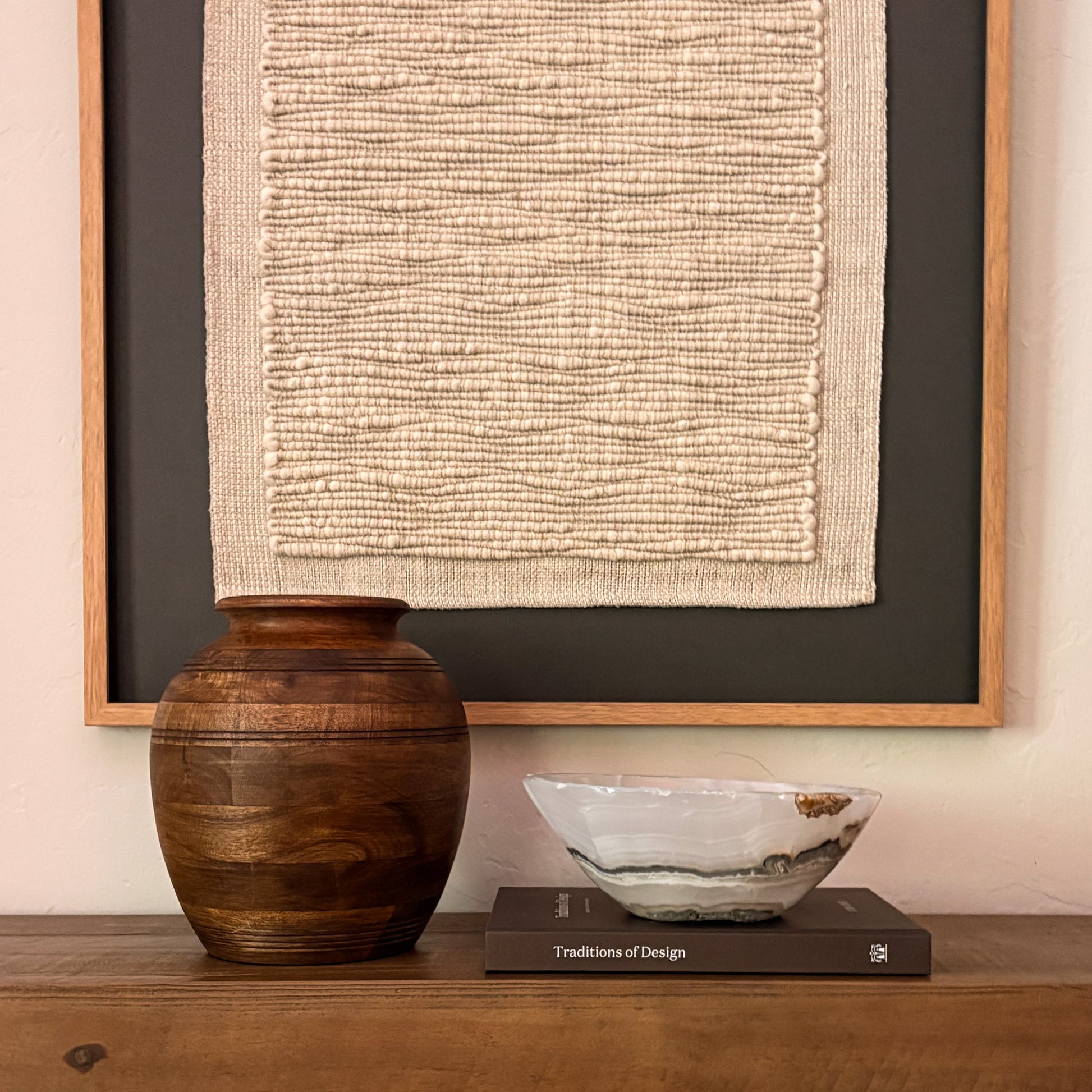 Modern grey onyx bowl with smooth hand-finished stone surface