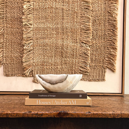 Elegant hand-carved grey onyx bowl for home décor and display