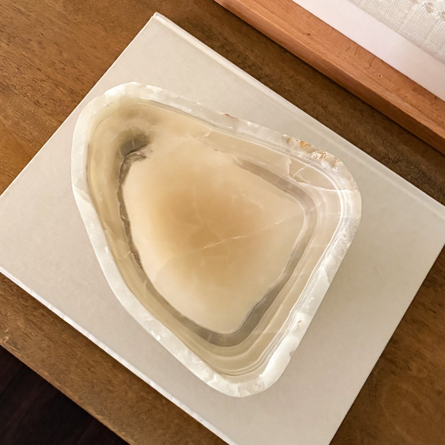 Modern organic grey onyx bowl hand carved from one-of-a-kind natural stone.