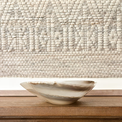 Modern organic grey onyx bowl for coffee table or dining table styling