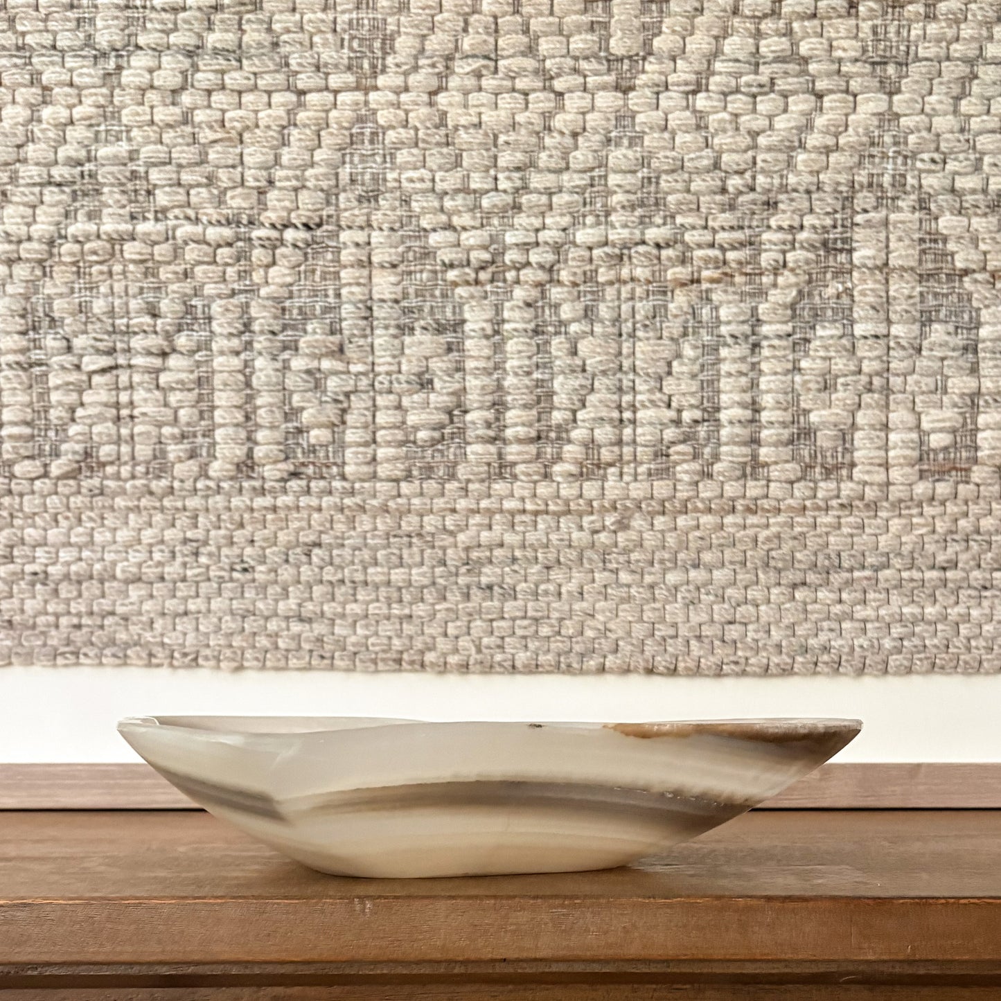 Large natural grey onyx bowl for console table décor