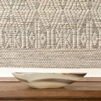 Large natural grey onyx bowl for console table décor