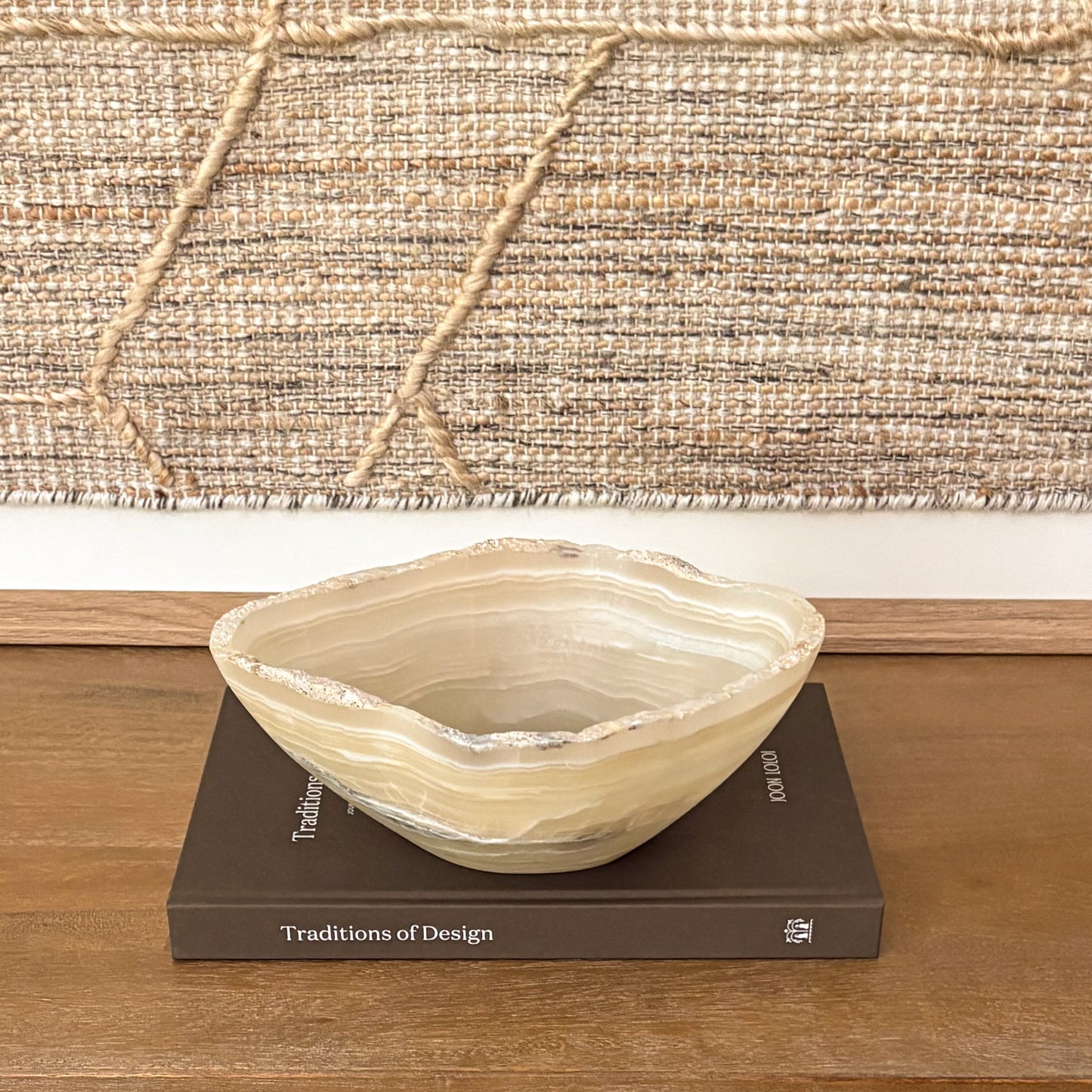 Luxury hand-carved grey onyx bowl with unique natural veining and organic texture