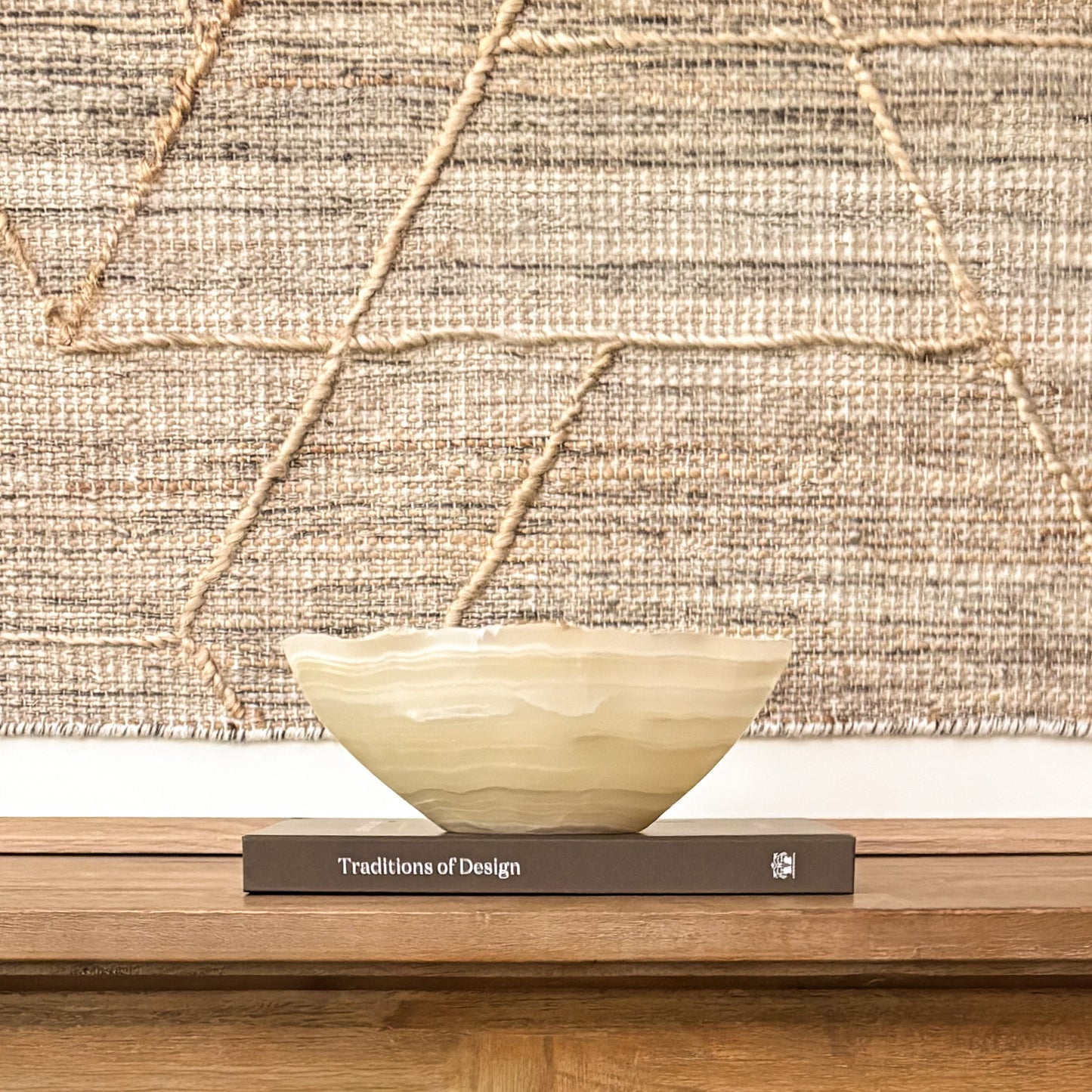 Decorative grey onyx stone bowl handcrafted for modern organic home décor
