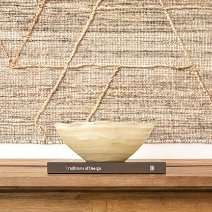 Decorative grey onyx stone bowl handcrafted for modern organic home décor