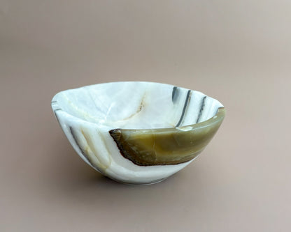 Hand Carved Olive Onyx Bowl