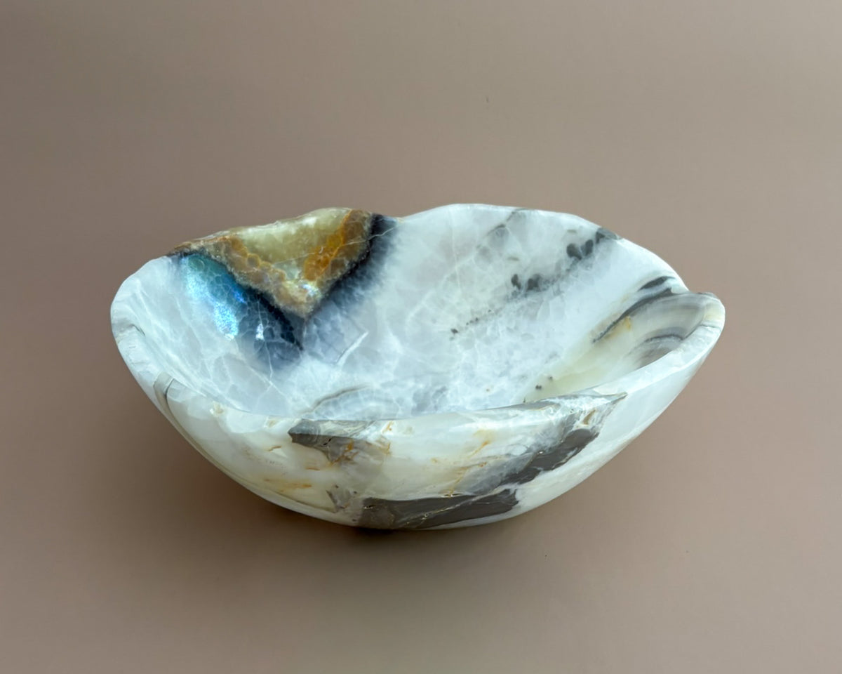 Hand Carved Olive Onyx Bowl
