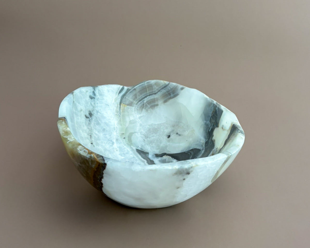 Hand Carved Olive Onyx Bowl