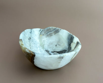 Hand Carved Olive Onyx Bowl